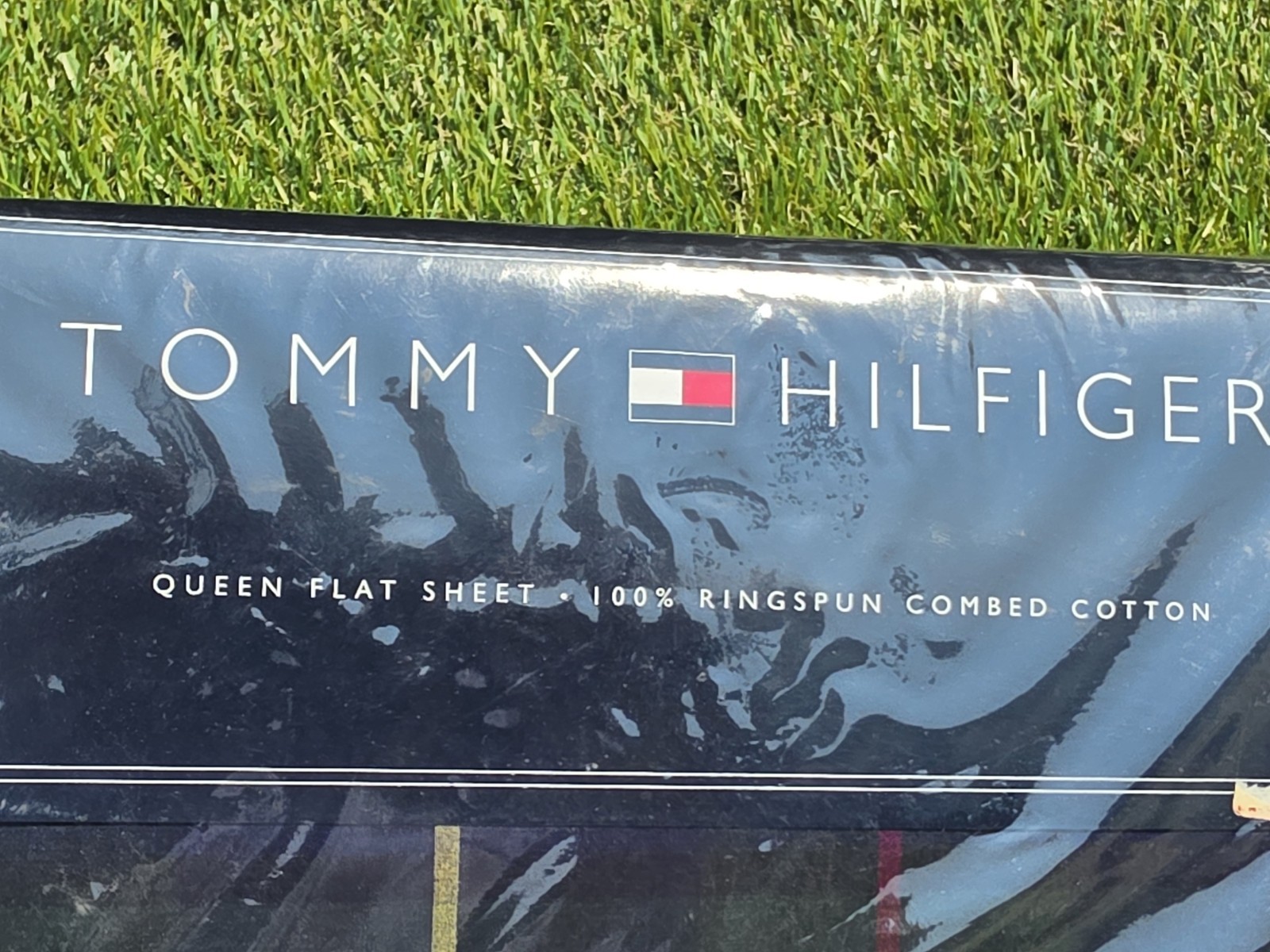 Vtg NOS Tommy Hilfiger Queen Flat Sheet 100% Ringspun Combed Cotton Olive Plaid