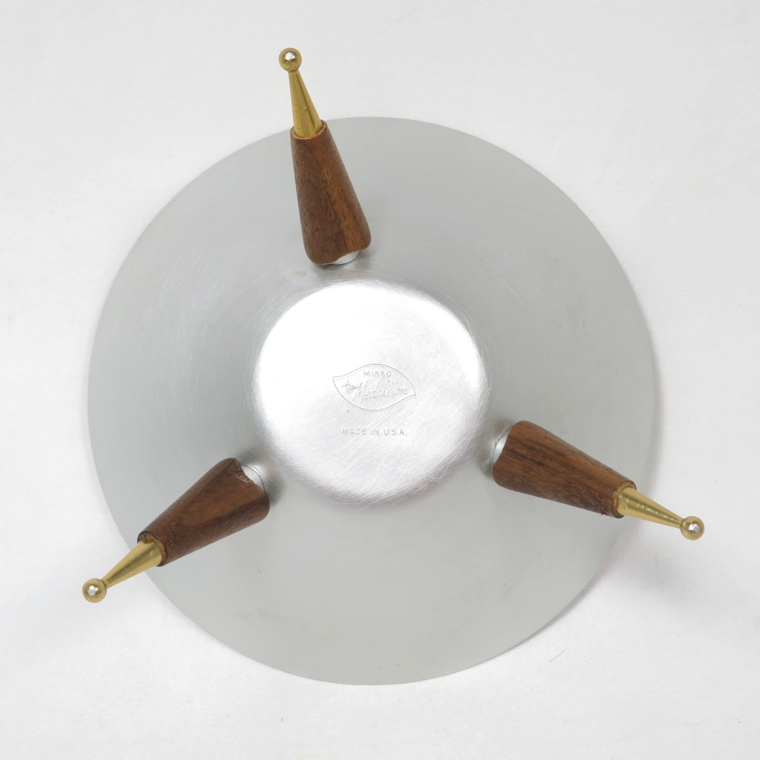 Vintage Mirro Medallion Candy Dish Bowl with Lid Mid Century Atomic