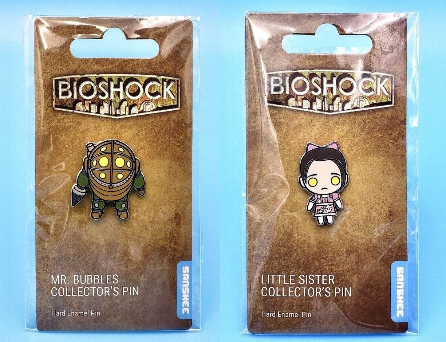 BioShock Mr. Bubbles Big Daddy + Little Sister Collector’s Enamel Pin Set 1.25″
