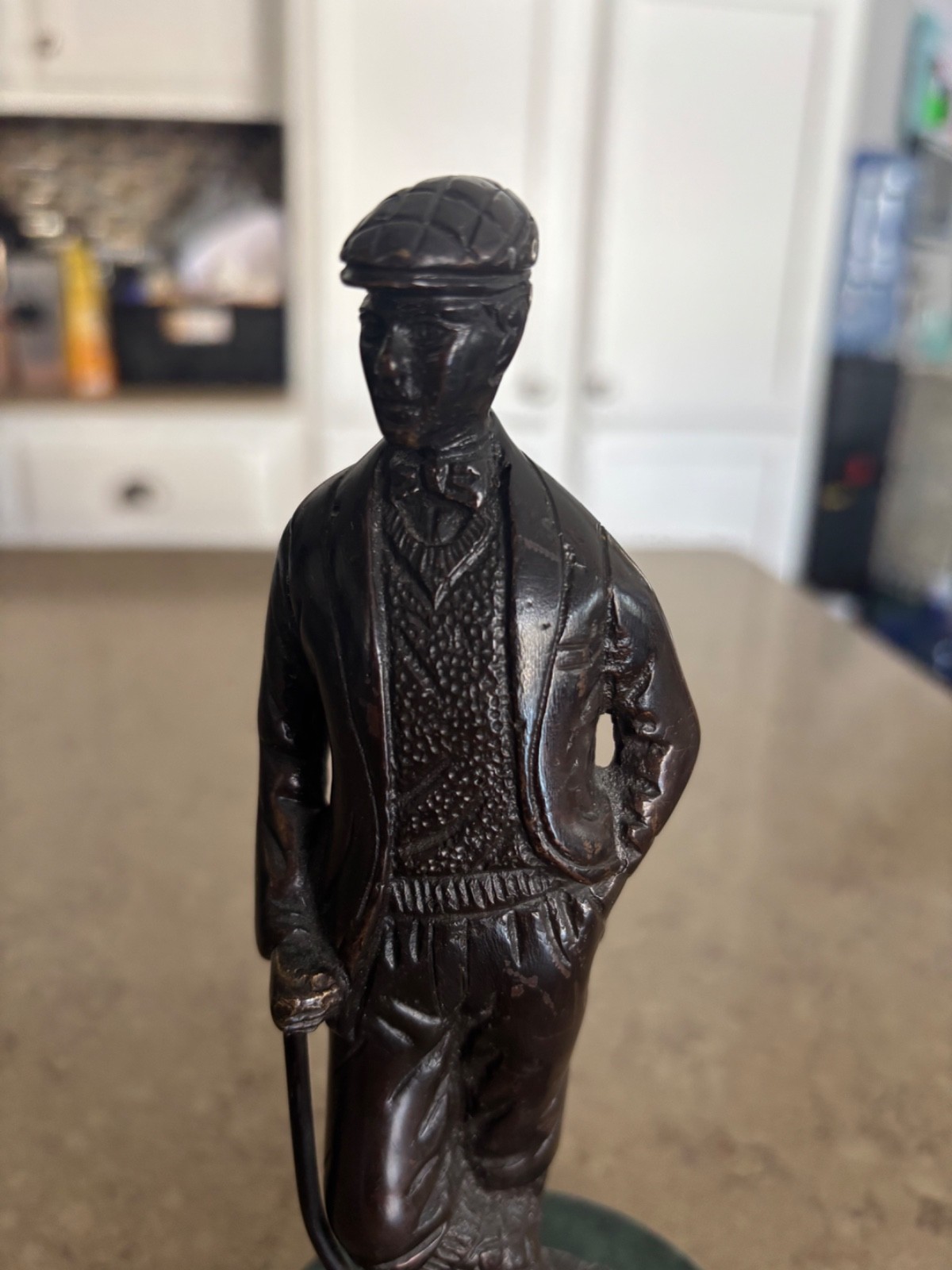 Vintage Bronze Metal Golf Man Statue 1960’s 7 1/4″ Inch