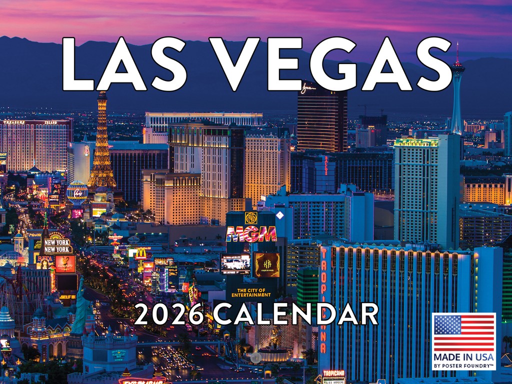 Las Vegas Calendar 2026 Monthly Wall Calender 12 Month 12×18
