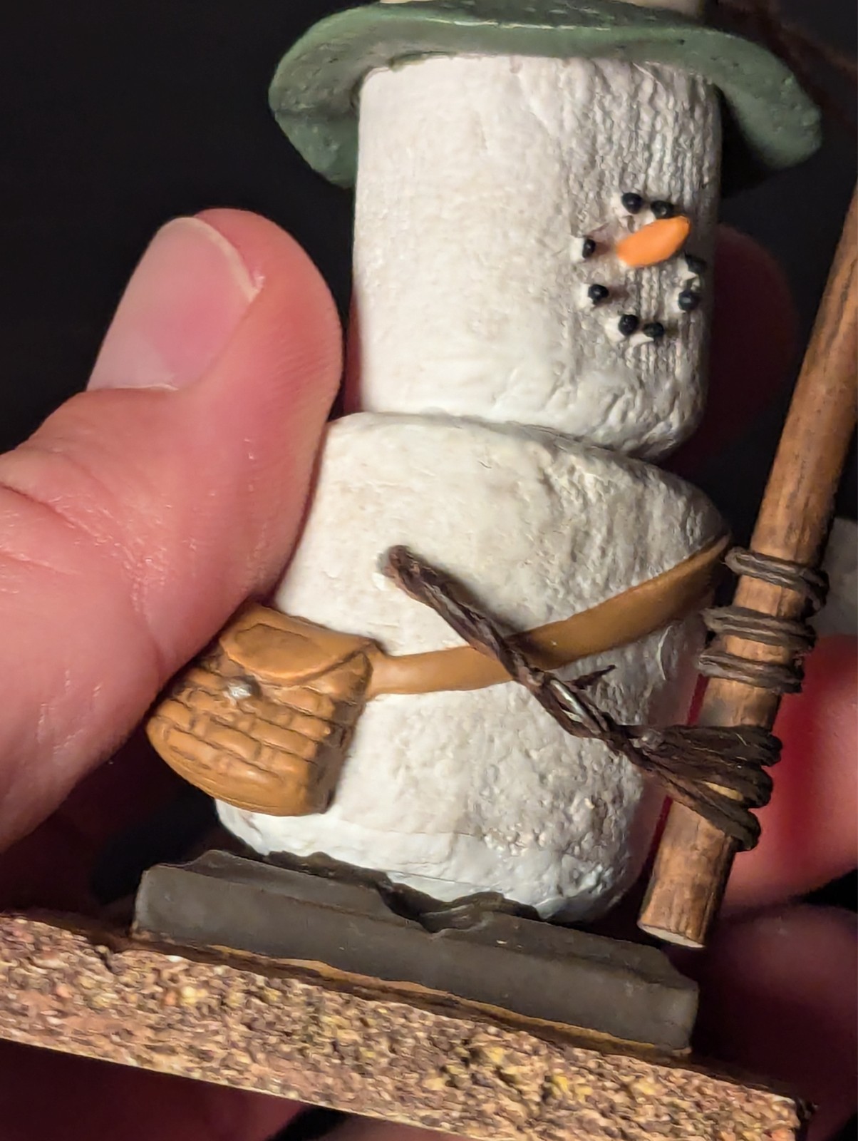 Smores Marshmallow Fishing Fisherman w/ Pole Ornament Figurine 3.3″