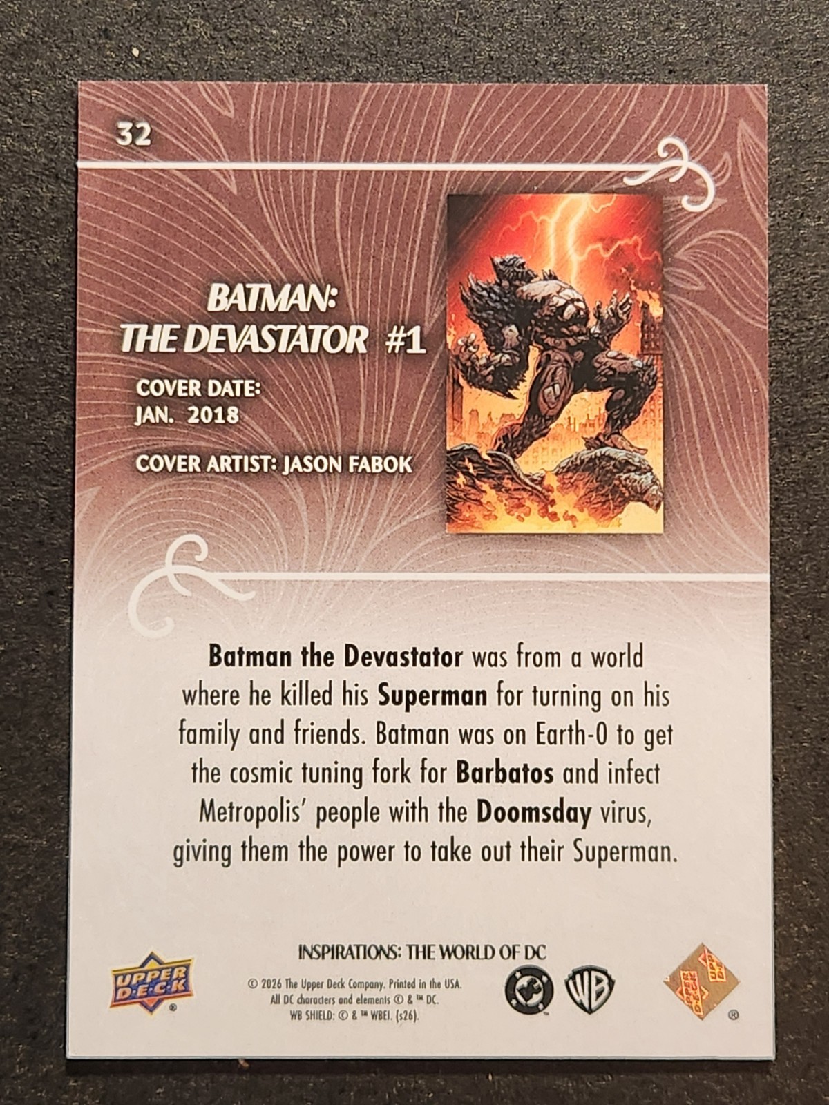 #32 DEVASTATOR DOOMSDAY 2026 Upper Deck DC Inspirations JASON FABOK