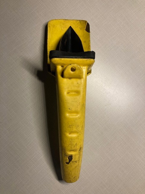 Vintage Oil Can Opener Pour Spout Nozzle Puncture Metal Gas Station Yellow