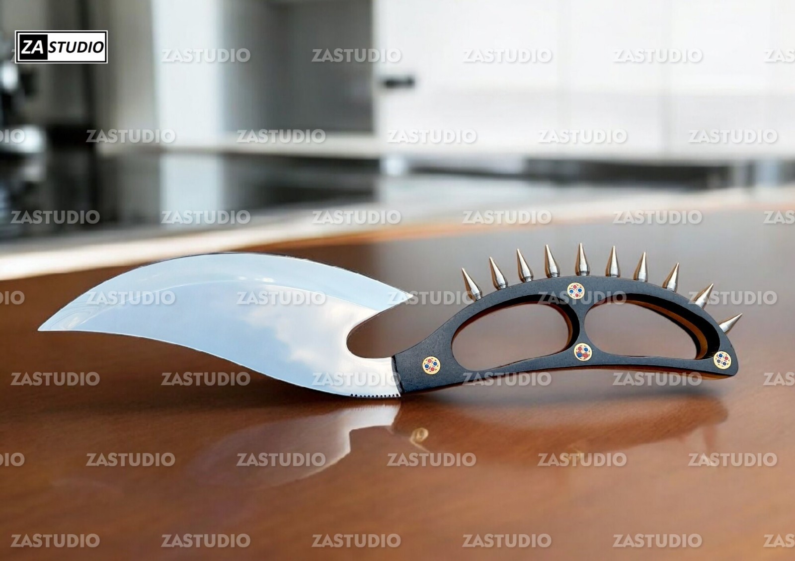 Cobra Movie Knife 13″ Blade 10 Spikes on Handle Sylvester stallone Night Slayer