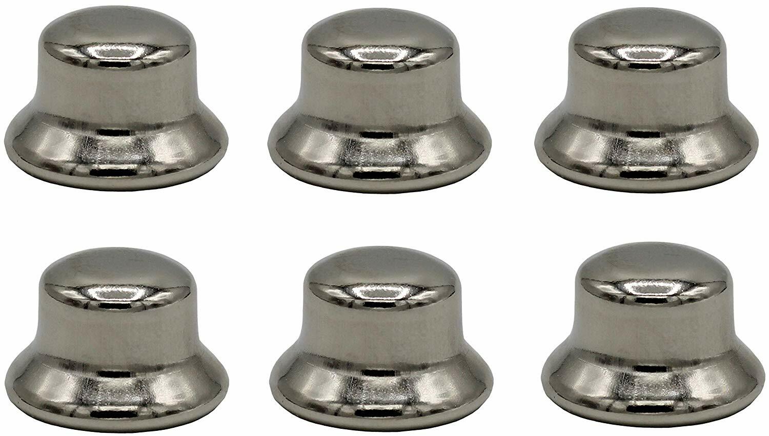 1/2 Inch Tall Polished Nickel Steel Finial – 1/4-27 for Lamp Harp Top – 6 pack