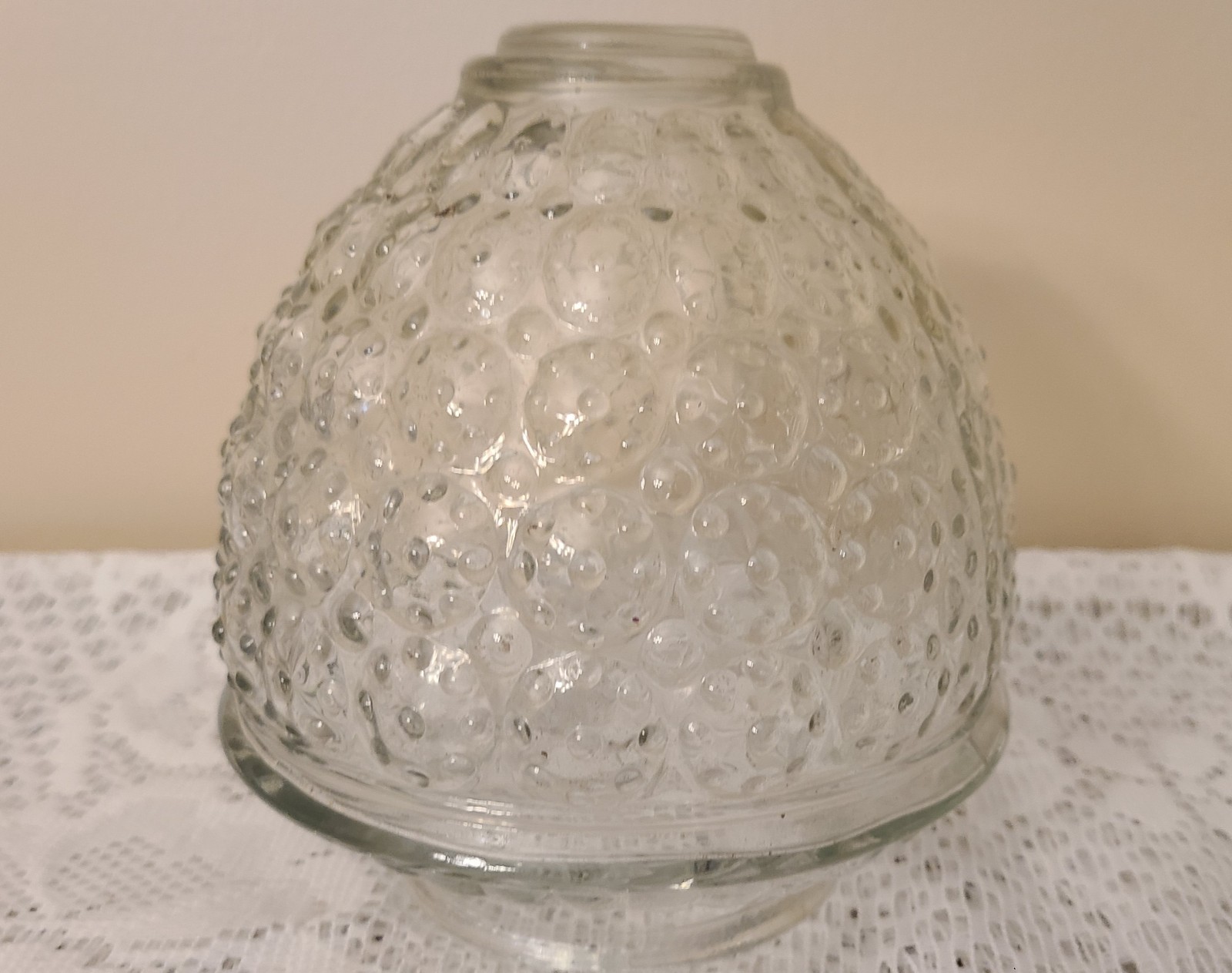 Vintage Bubble Glass Lampshade Textured Glass 3 1/4 inch diameter opening