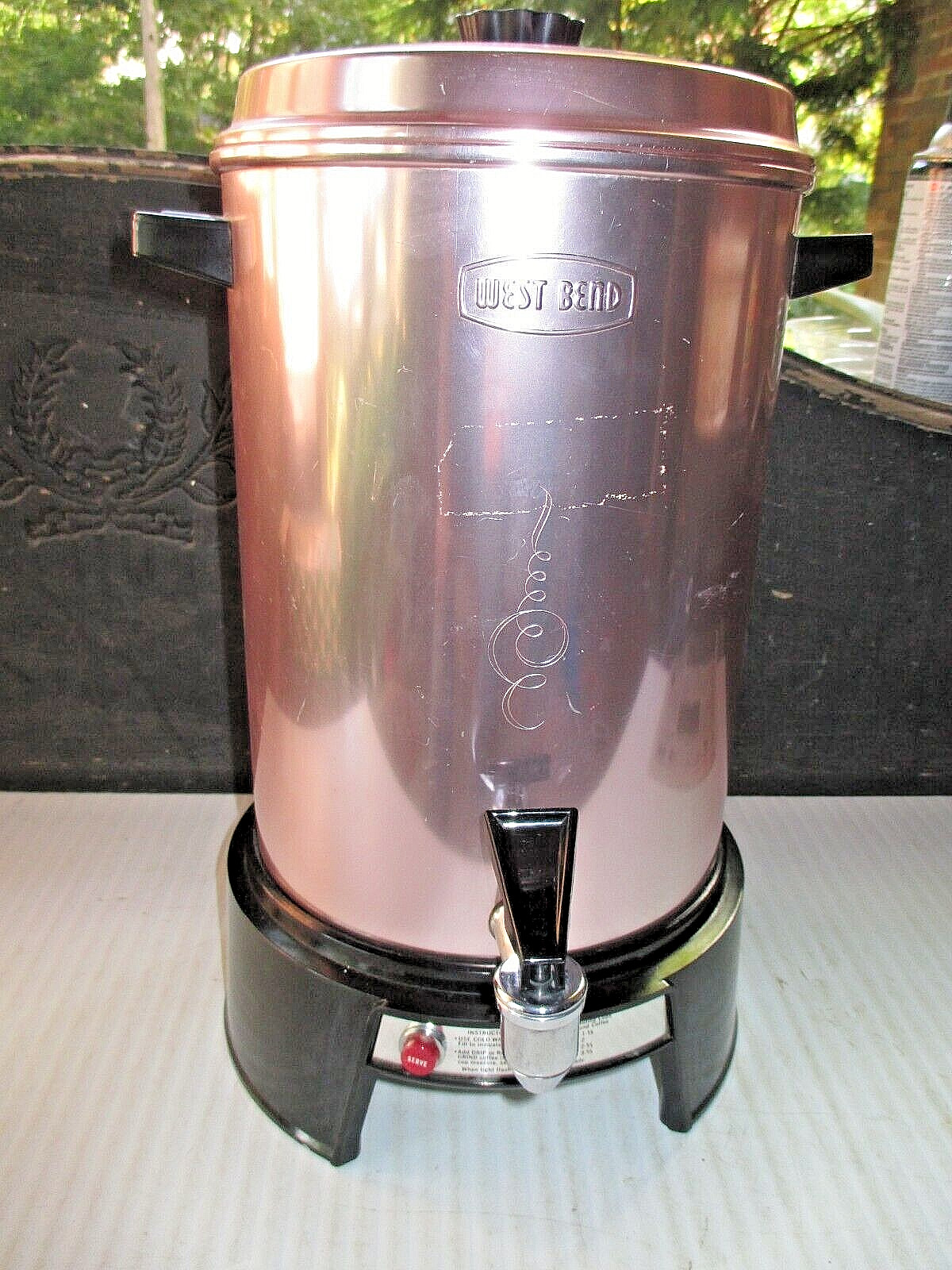 Vintage WEST BEND Anodized AluminumElectric PERCOLATOR Coffee Maker 12-30 Cups