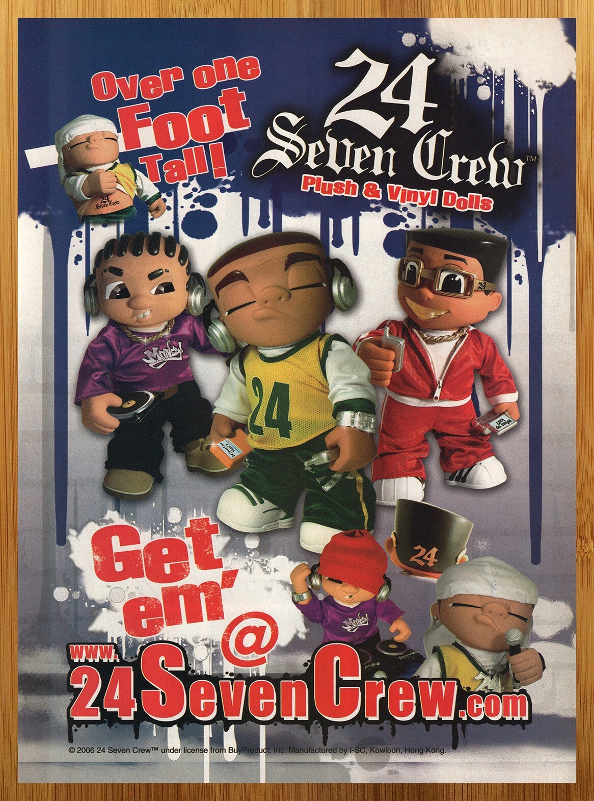 2007 24 Seven Crew Plush & Vinyl Toys/Figures Vintage Print Ad/Poster Promo Art