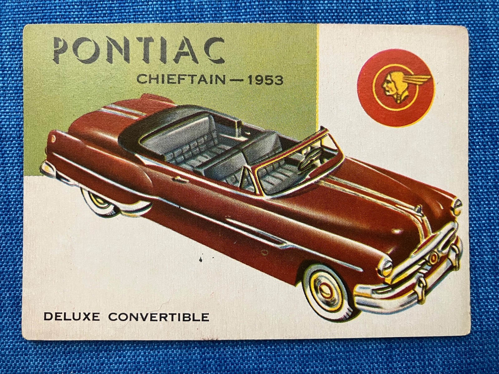 1954 Topps World On Wheels #83 Pontiac Chieftain Deluxe Convertible 1953