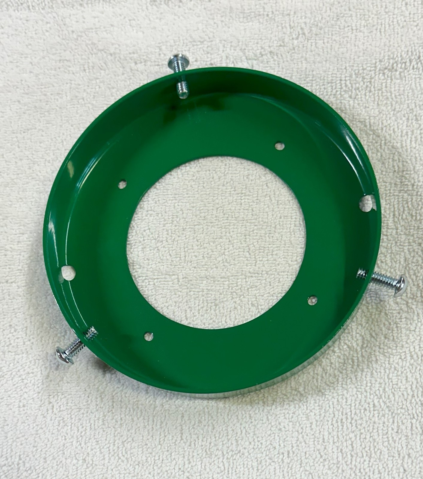 New Made in USA 6 Inch Steel Powder Coated GREEN Gas Pump Globe Ring Holder