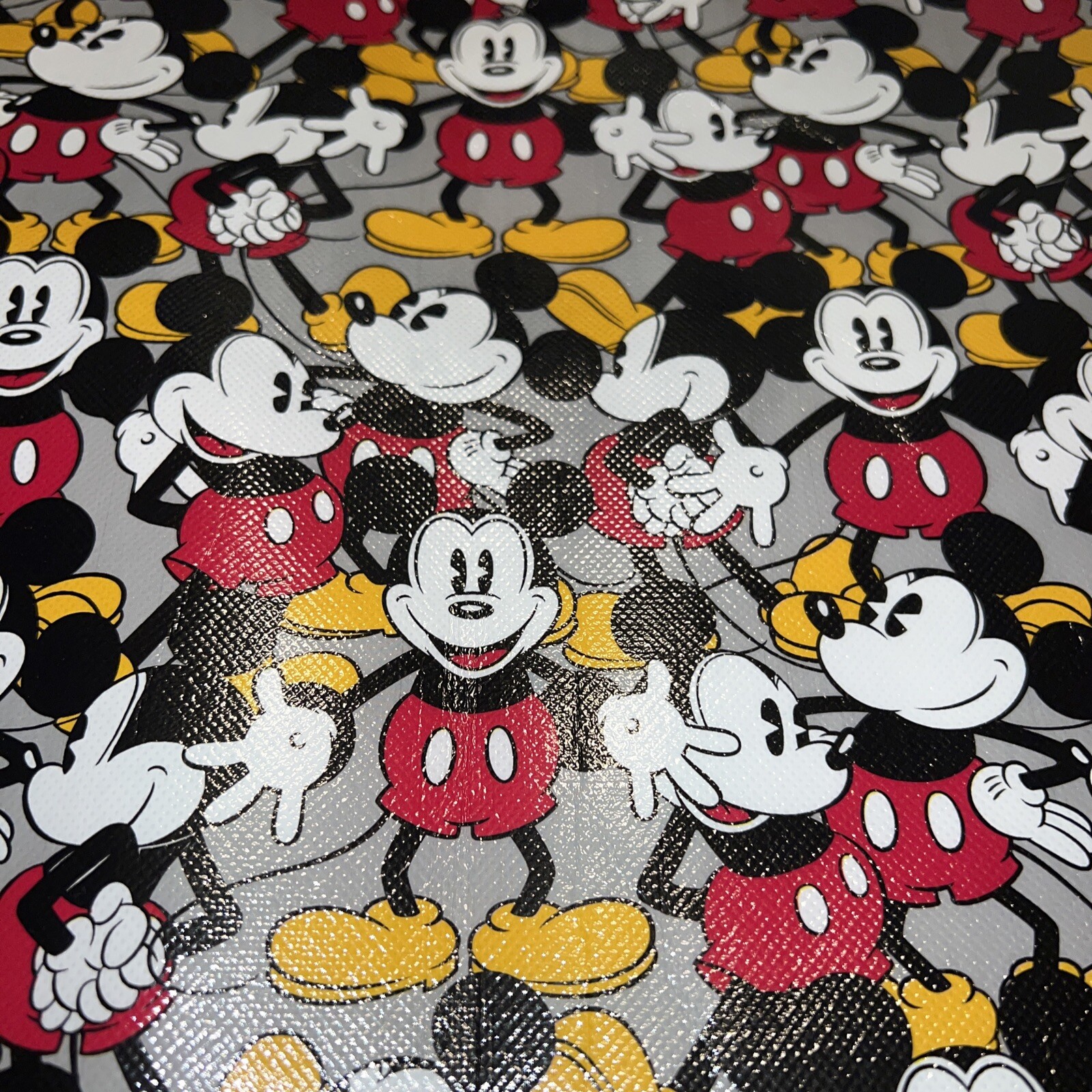 DISNEY STORE Large Reusable Shopping Bag Tote Red, White, Black, Yellow MICKEY M