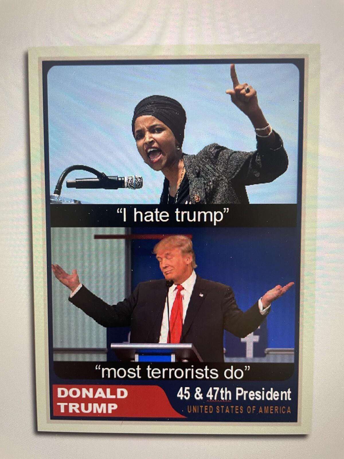 Donald Trump 2024 “Team Trump” Custom Aceo. Most Terrorists