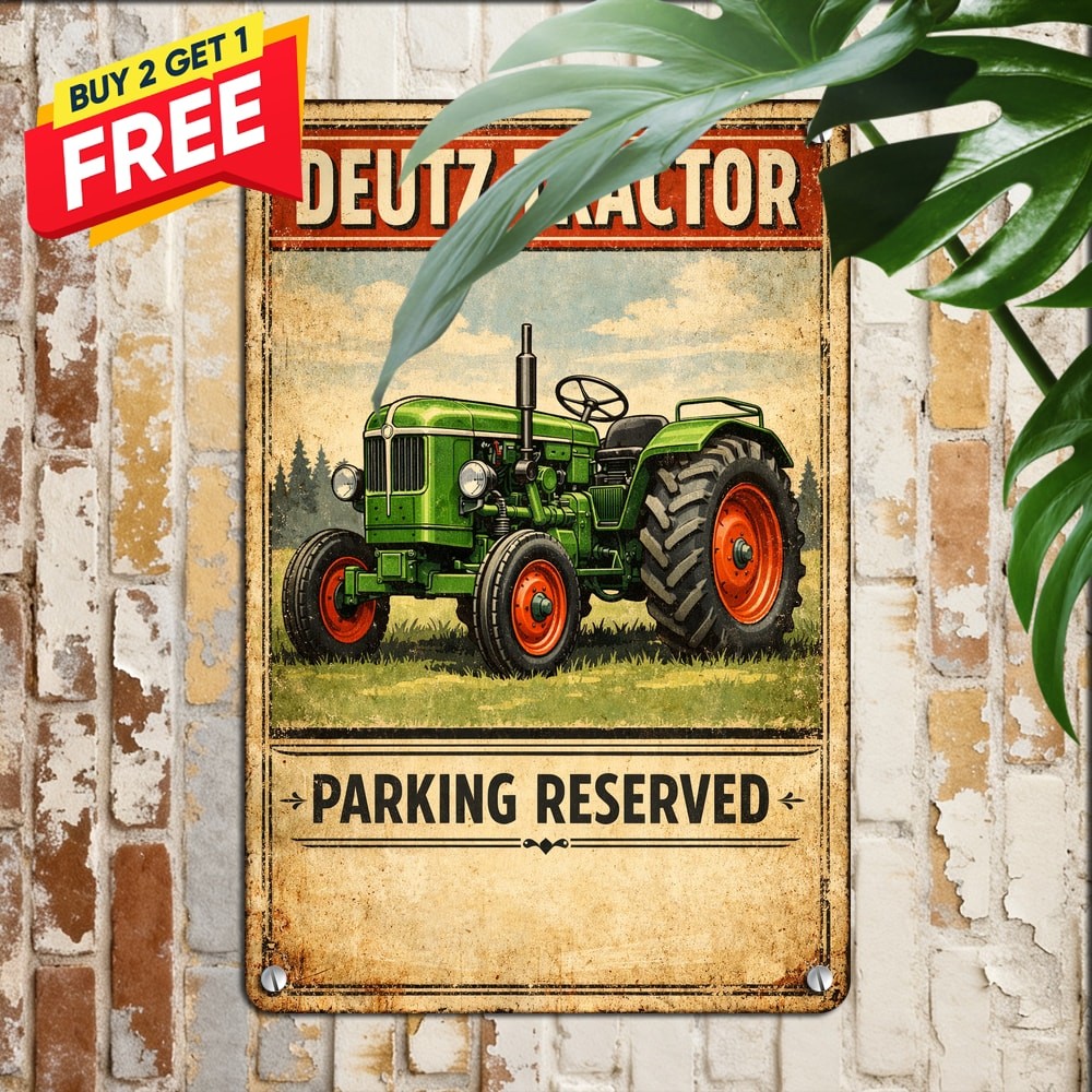 Tractor Parking Only Farmhouse Sign Metal Tin Plaque Country Decor 8×12