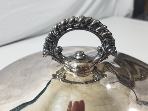 Wm Rogers Silver Plate Round Serving Bowl Casserole No Pyrex 10 3/8″ Lot 2