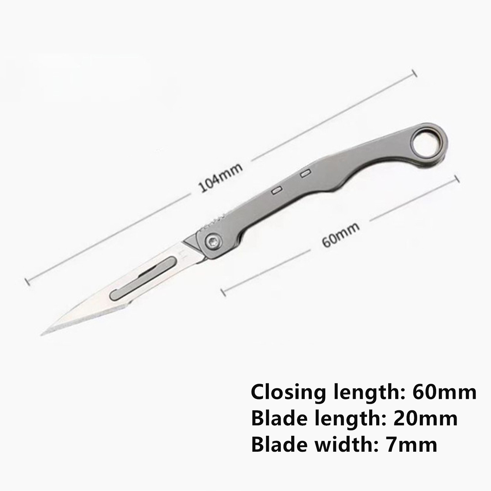 Mini Titanium Utility Folding Knife Scalpel Blade Pocket Keychain Outdoor EDC