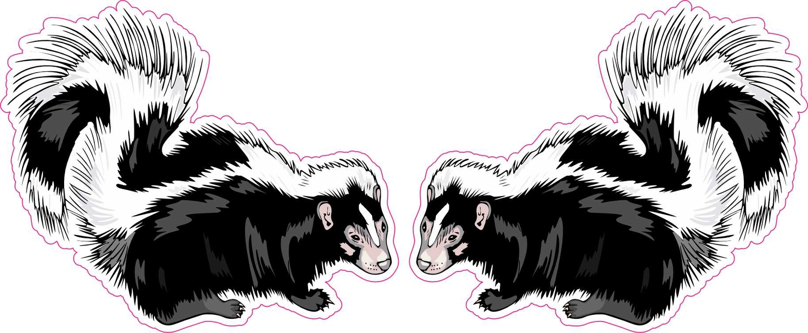 Mirrored Skunk Stickers Car Truck Vehicle Bumper Decal