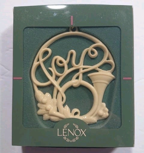 Lenox Holiday Wishes Collection Joy Porcelain Christmas Ornament New Boxed Nice