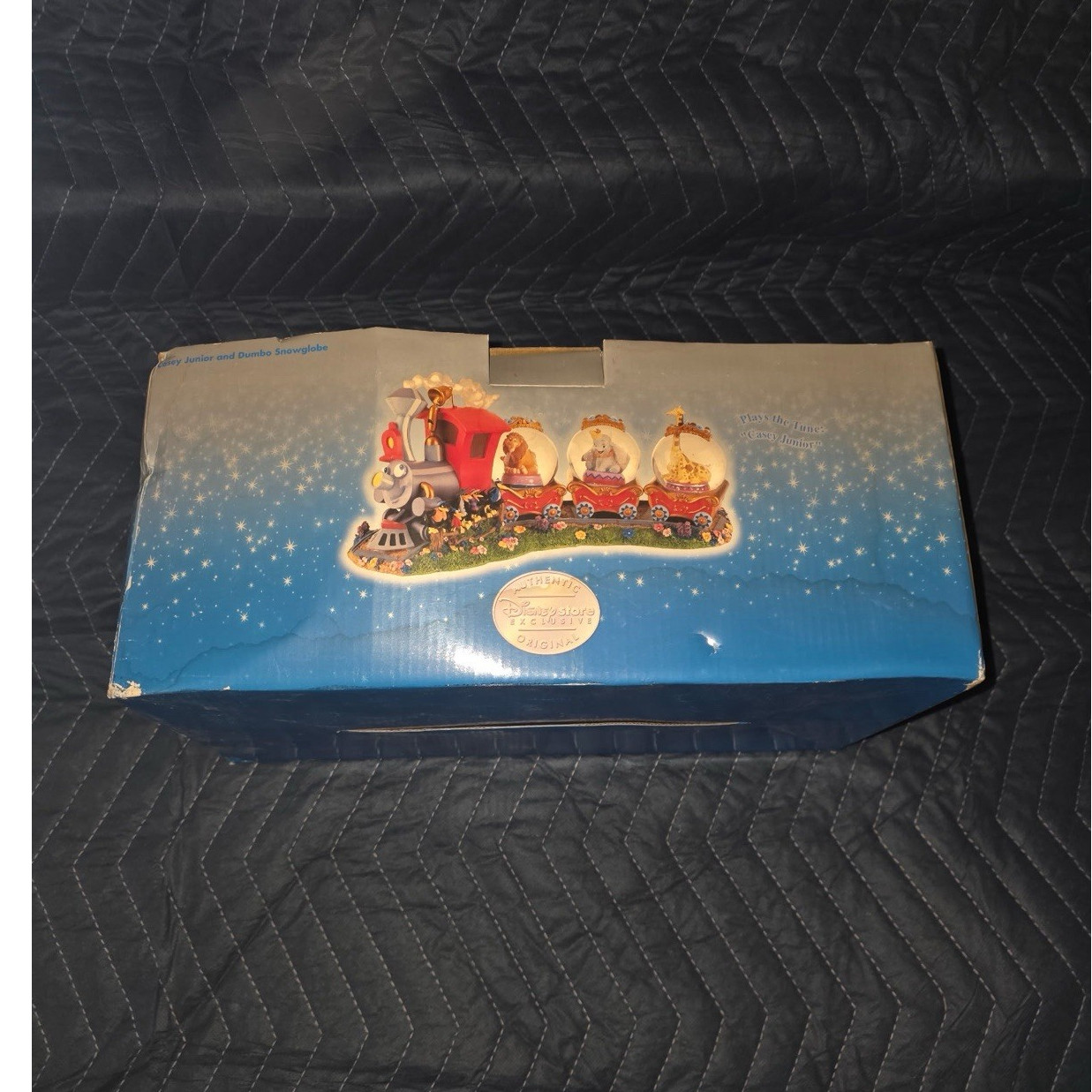 Disney Dumbo Train Musical Snowglobe Village Multicolor Glass Resin