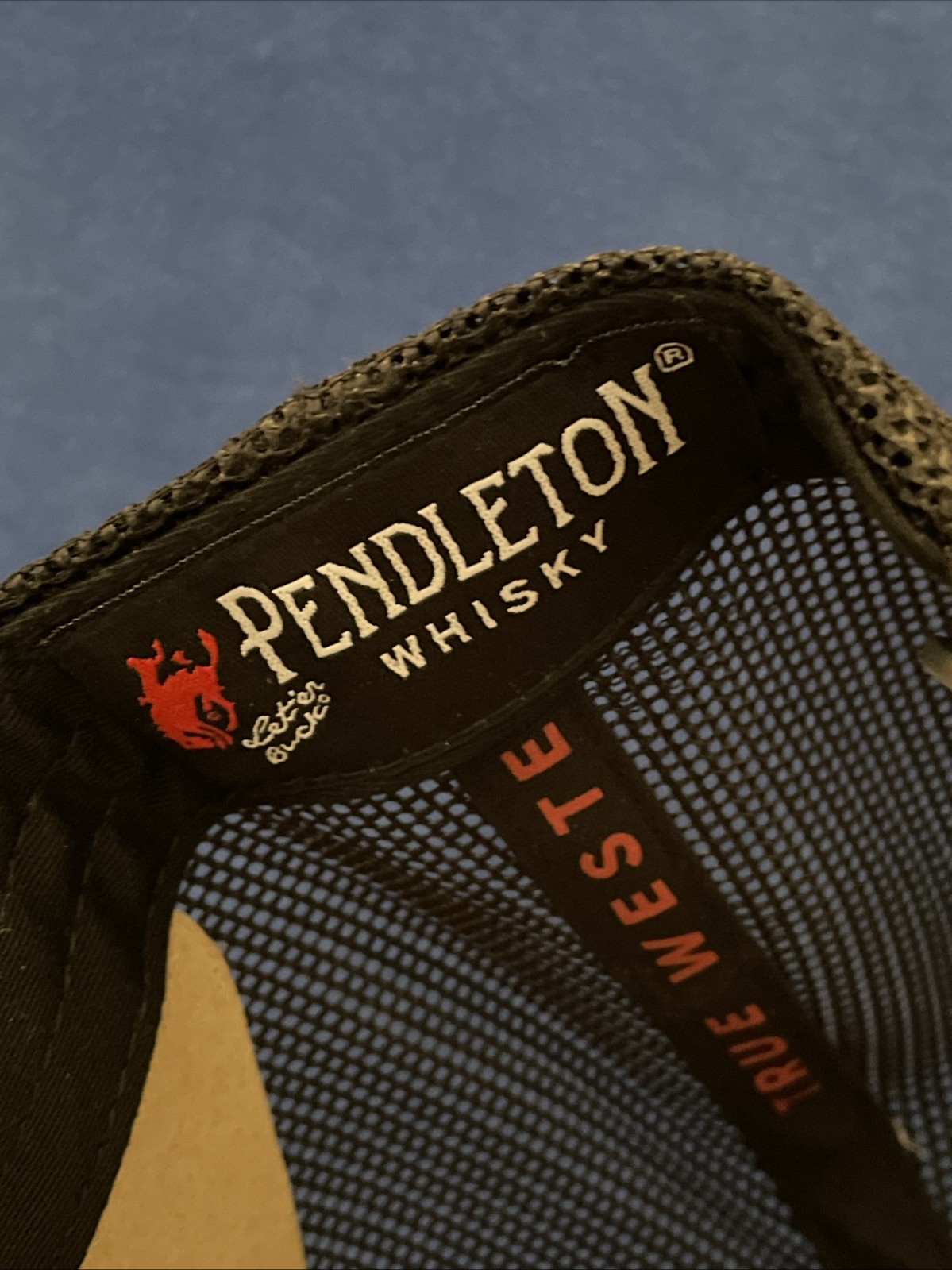 Pendleton Whiskey LET’ER BUCK Mesh Snapback Black Hat w/4″ Metal Belt Buckle