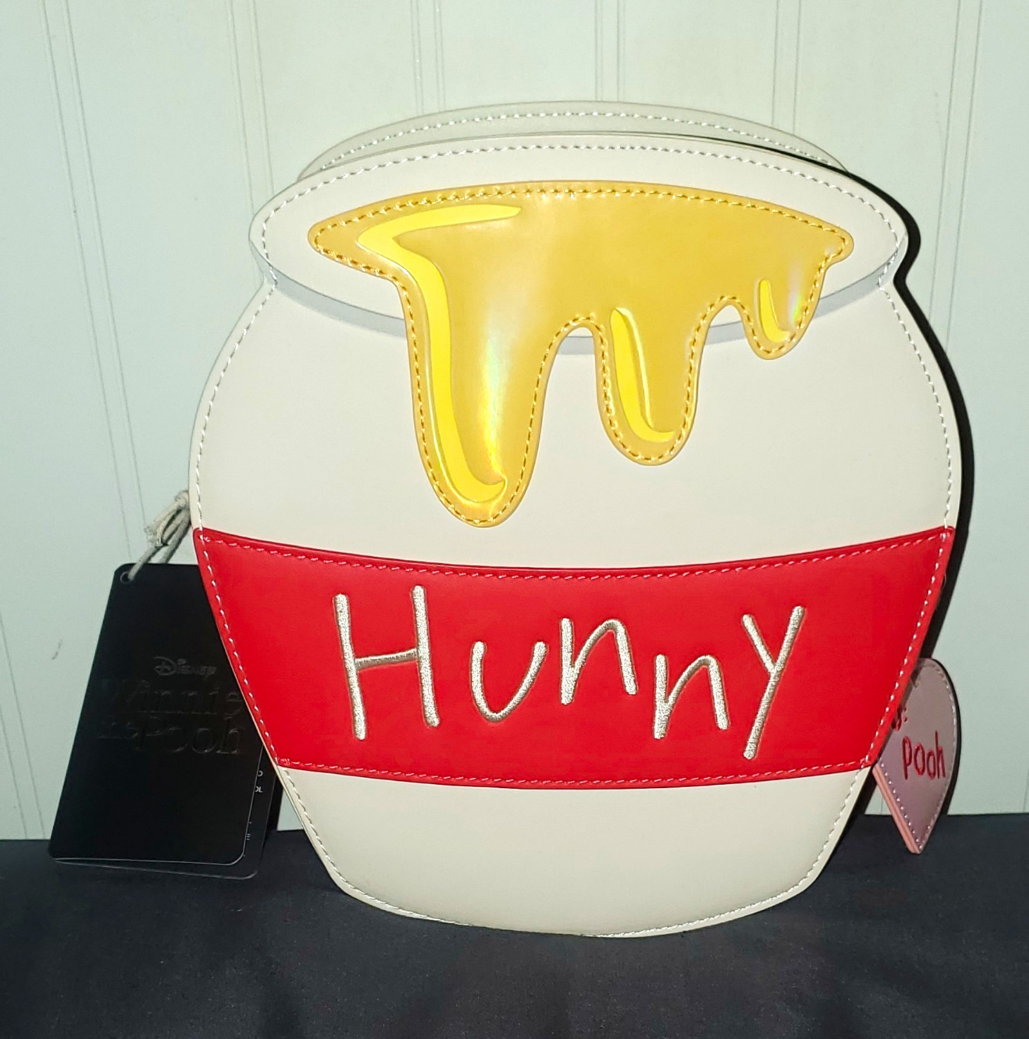 Loungefly Disney Winnie the Pooh Hunny Honey Pot Mini Backpack White Red Yellow