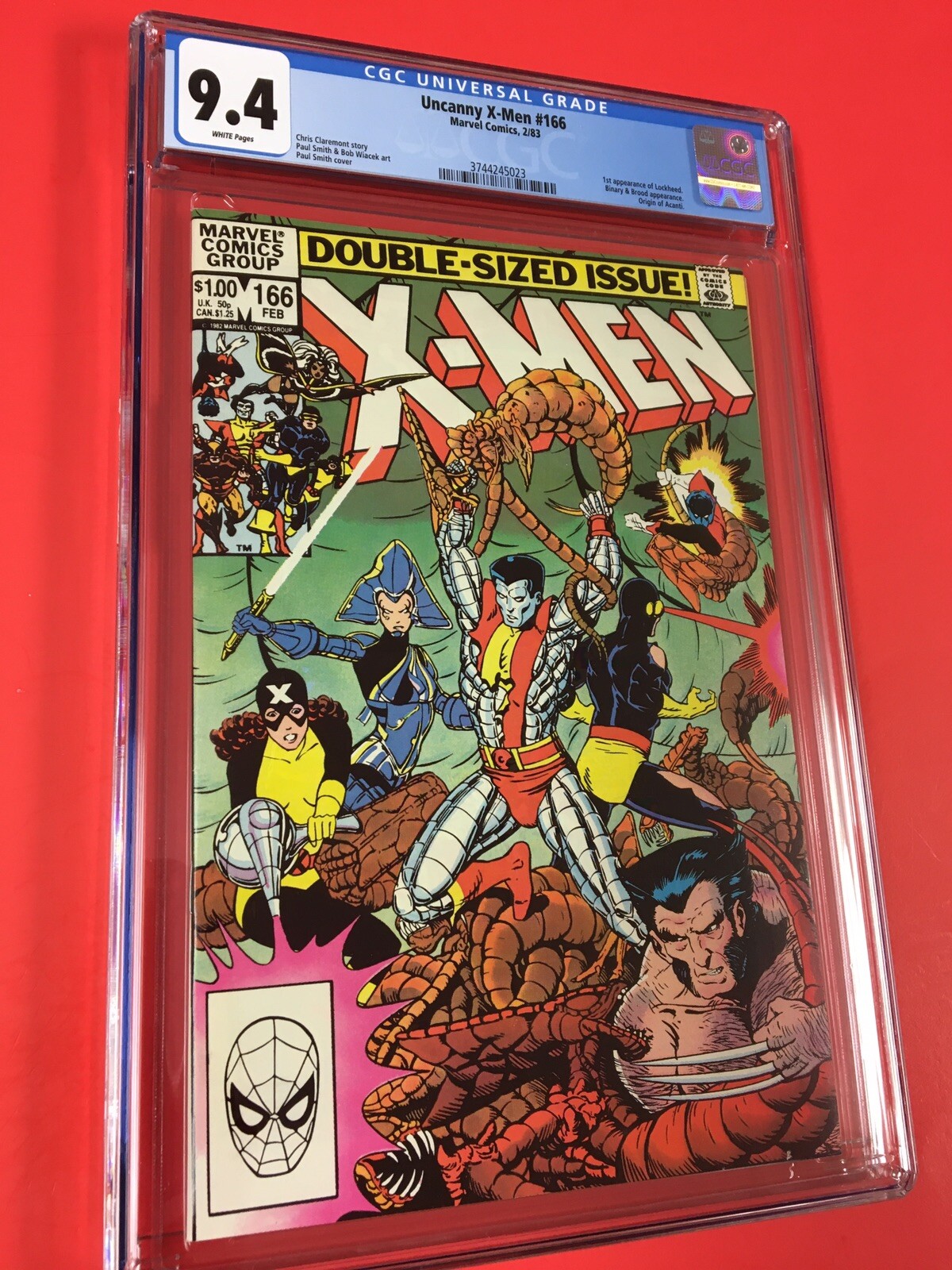 UNCANNY X – MEN # 166 CGC 9.4 (1983) 1st LOCKHEED APPEARANCE KEY BEAUTY !!