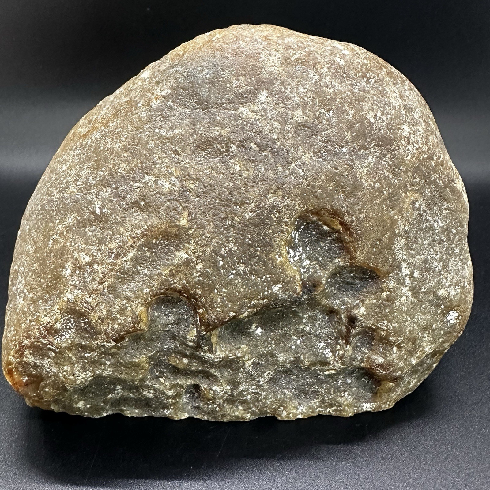 Stunning Agate Geode Paperweight Bookend Crystals Polished 2.5 Pounds Brown Tan