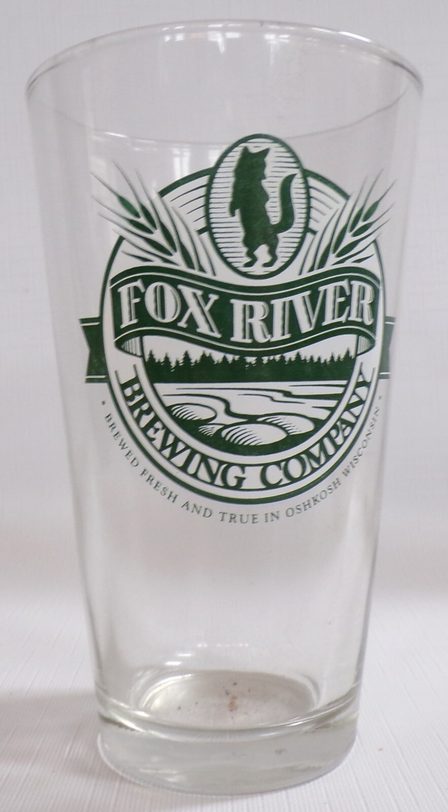 Fox River Brewing Company, Oshkosh, Wisconsin 1996 1st Anniversary pint glass