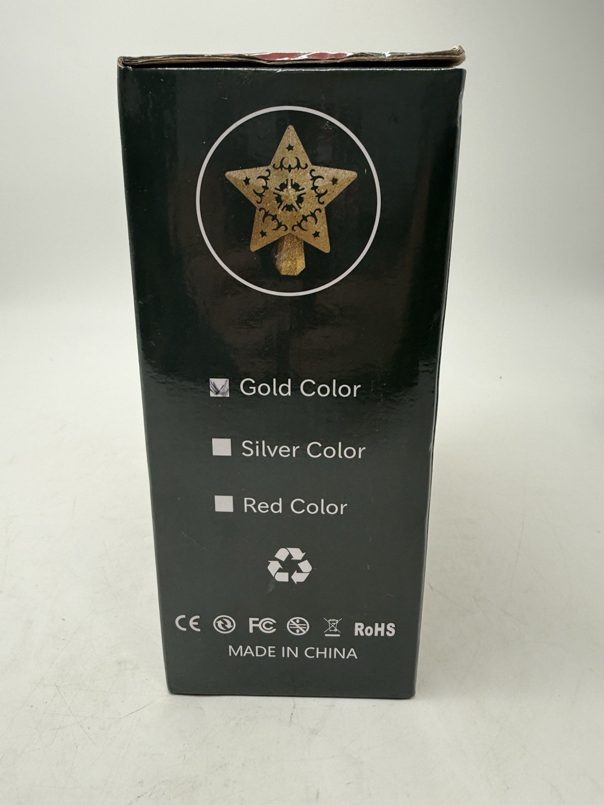 Christmas Tree Topper Star Projector Gold Snowflake 3D Rotating Glitter LED