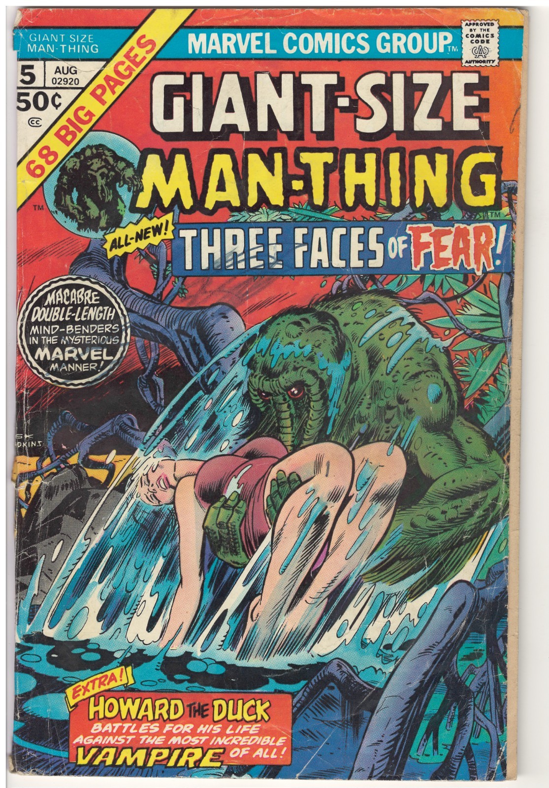Giant-Size Man-Thing #5 (G+) 1975 Marvel Comics ” The Sins Of The Fathers / He”