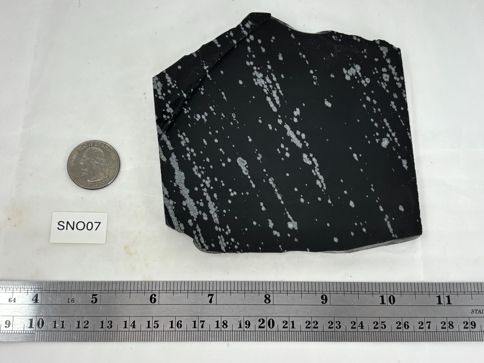 Large Snowflake Obsidian Slab Lapidary Cabbing Knapping Combo ship avail
