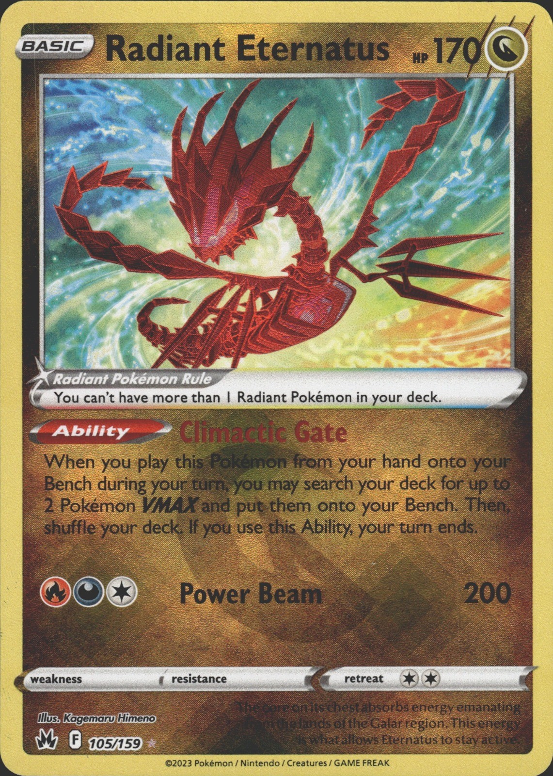 Radiant Eternatus 105/159 SWSH: Crown Zenith Radiant Rare NM