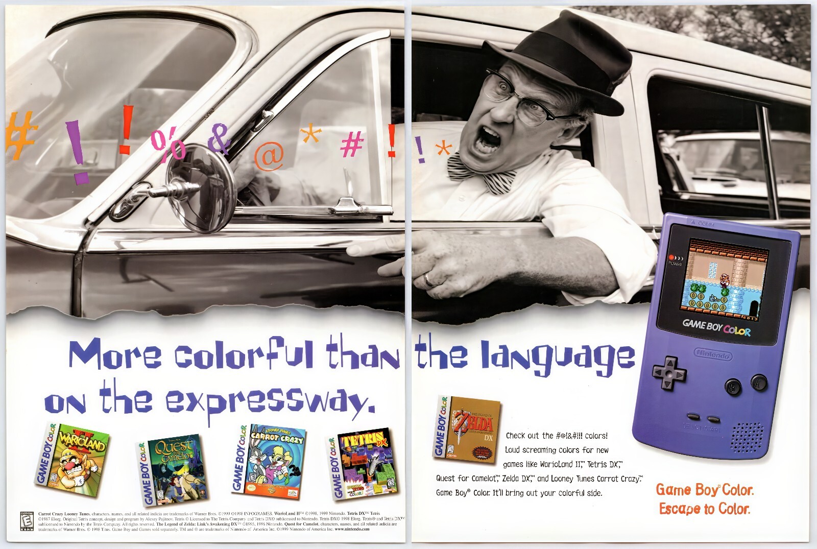 Vintage Print Ad 1999 Game Boy Color Console Nintendo Original Promo Poster Art