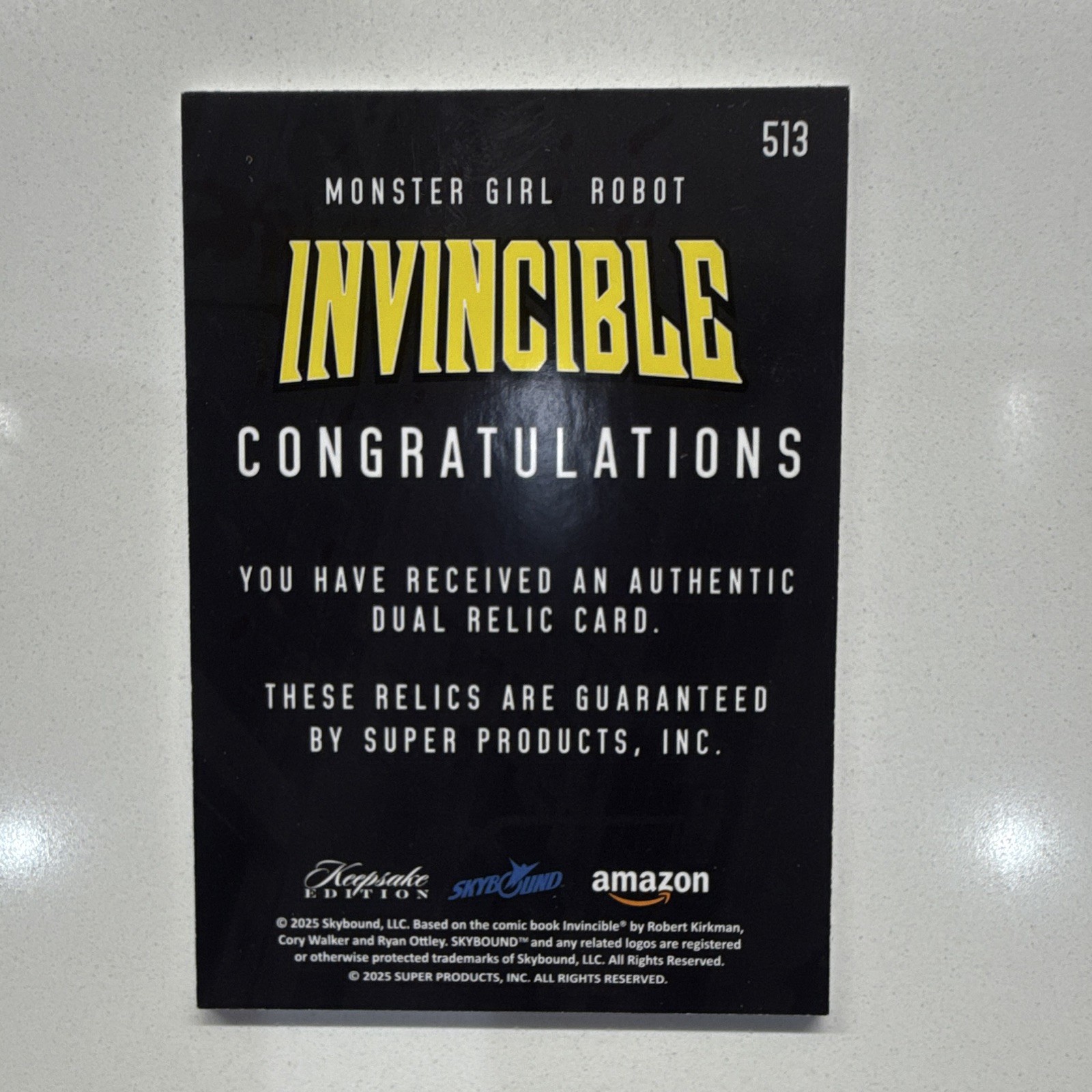 Invincible 2025 Keepsake Edition Dual Relic Monster Girl Robot 01/01 #513