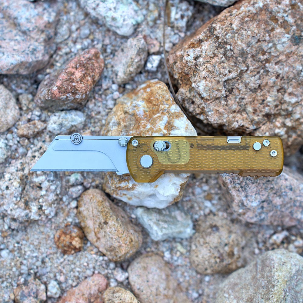 Oknife Otacle U1 Pro Folding Knife SK5 Steel Blade Amber PEI Handle U1PROPEI
