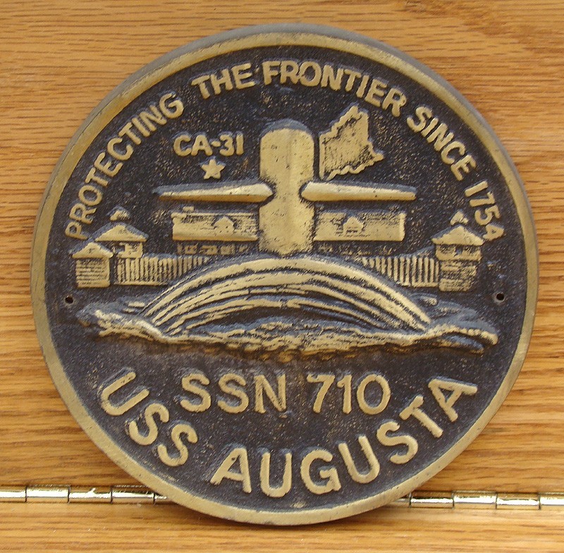 USS Augusta (SSN-710) Vintage Submarine Metal Plaque 5 3/4″ in Diameter 2.31 lbs