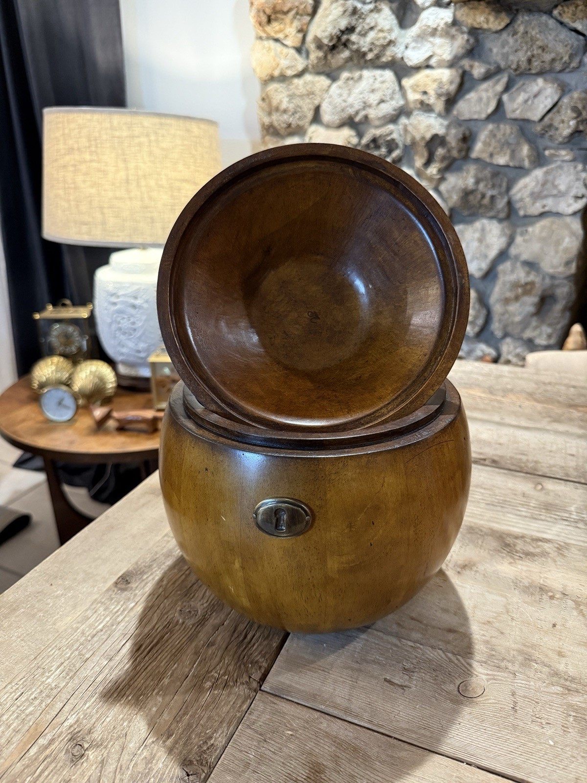 Wooden Pear Tea Caddy