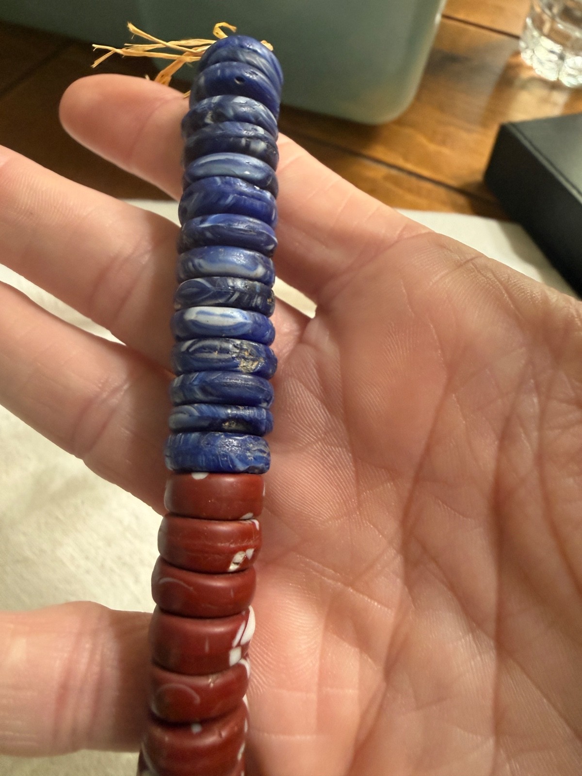 Vintage African Trade Beads Necklace King Beads Glass Tribal Ghana Estate Strand