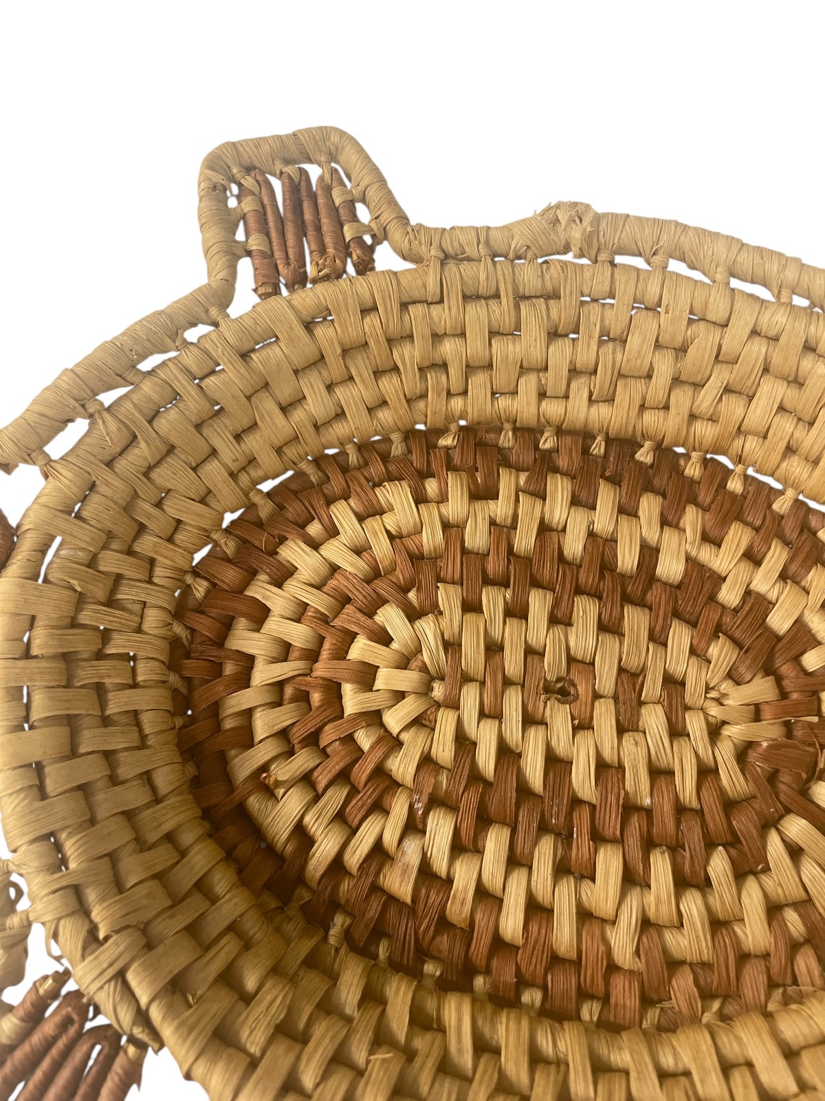Handmade Woven Turtle Basket Decorative Collectible Natural Fiber Animal Shape