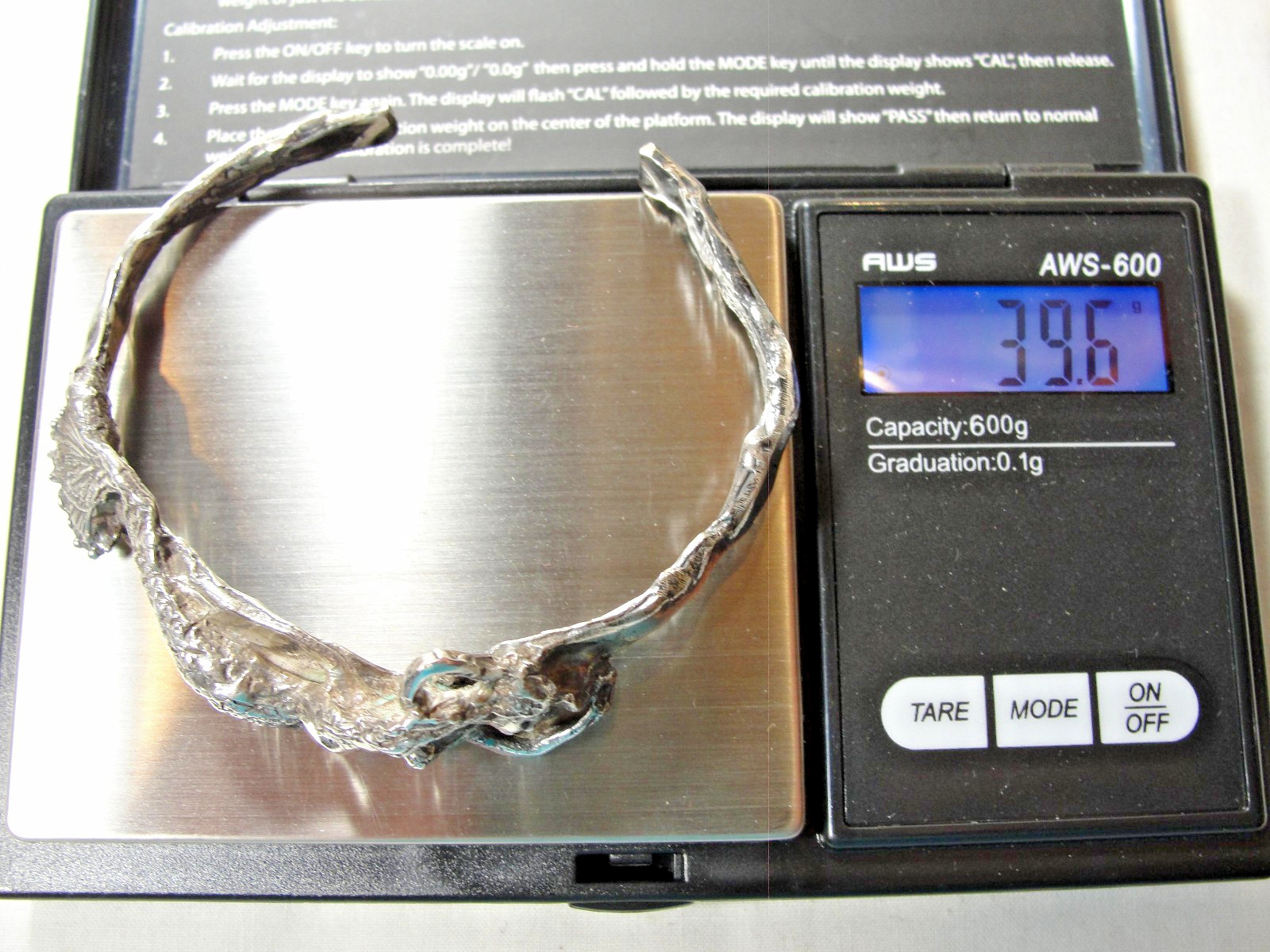 Vtg Artist Signed Sterling Silver Mermaid Bracelet by Loreli 39.6 grams