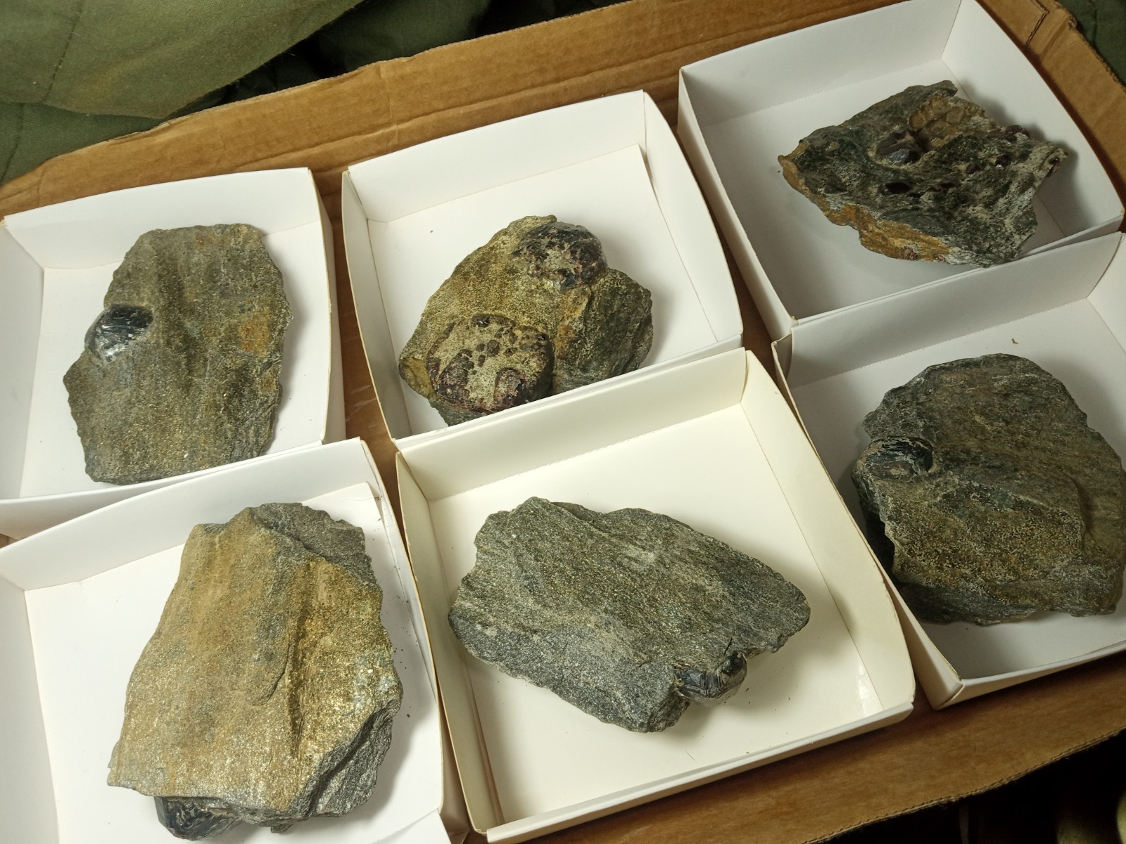 5.4 Lbs 6 piece lot Wholesale Almandine Garnet Crystal in schist Altay mine