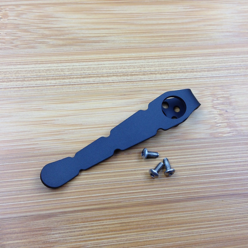 Black Titanium Deep Carry Pocket Clip For Spyderco Delica 4 Knife