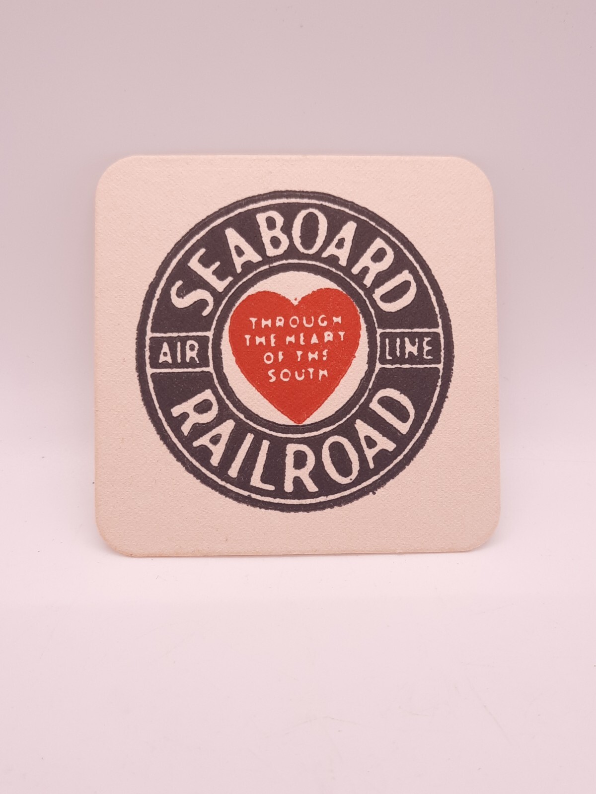 Vintage Railroad Drink Coaster Seaboard Railroad Through The Heart of The South