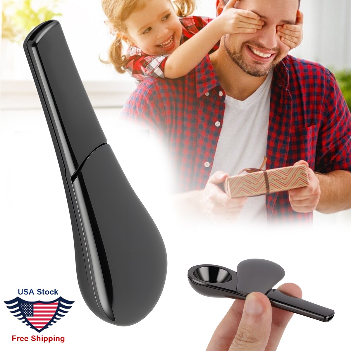 Zinc Alloy Smoking Pipe Set Detachable Easy Clean Black Gunmetal Artisan Design