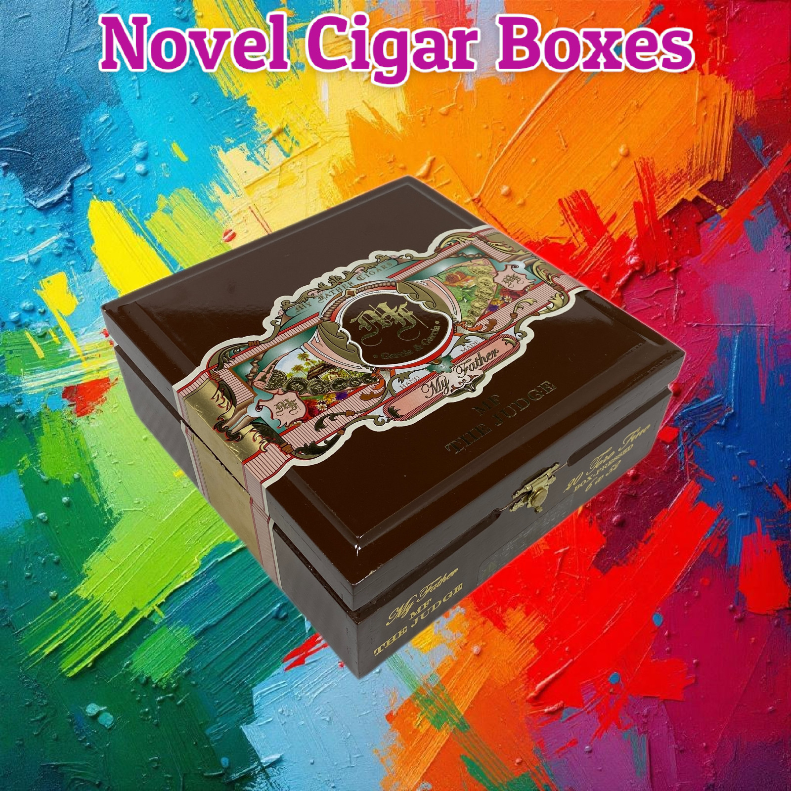 My Father Cigars The Judge Toro Fino Empty Wooden Cigar Box 7×7.25×3 (1)