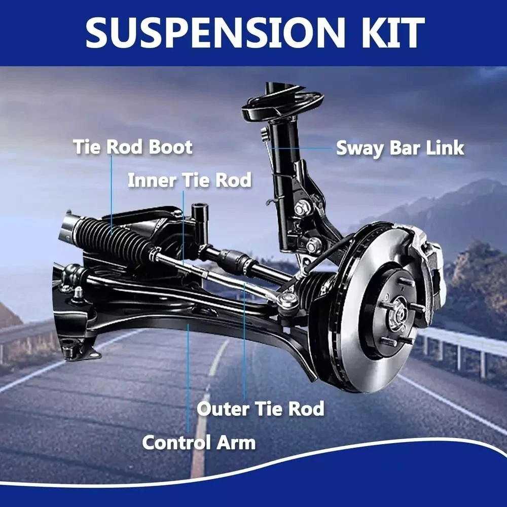 Suspension Kit Front Upper Lower Control Arm W/Ball Joints Sway Bar Links Outer