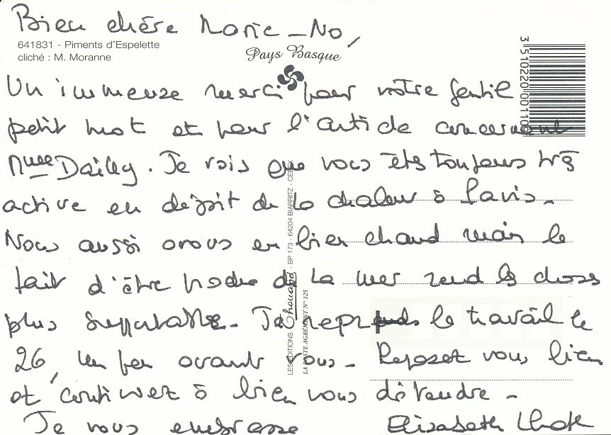 old postcard Espelette Paprika unused postcard B394f