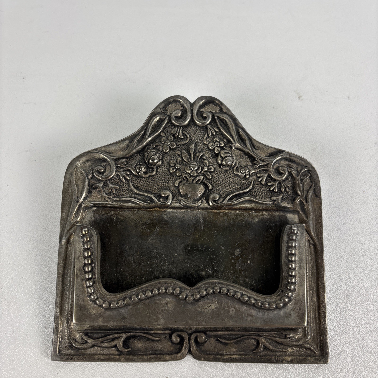 American Art Nouveau / Victoria Period Silver Plated Business Card Stand