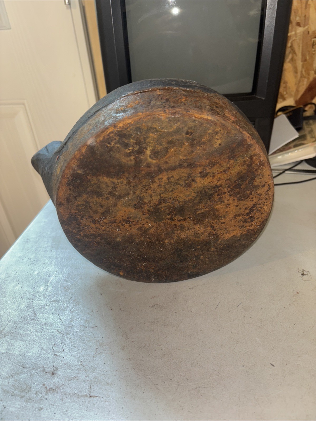 Cast Iron Water Tea Steam Kettle Coil Handle Swivel Lid No. 11 Antique