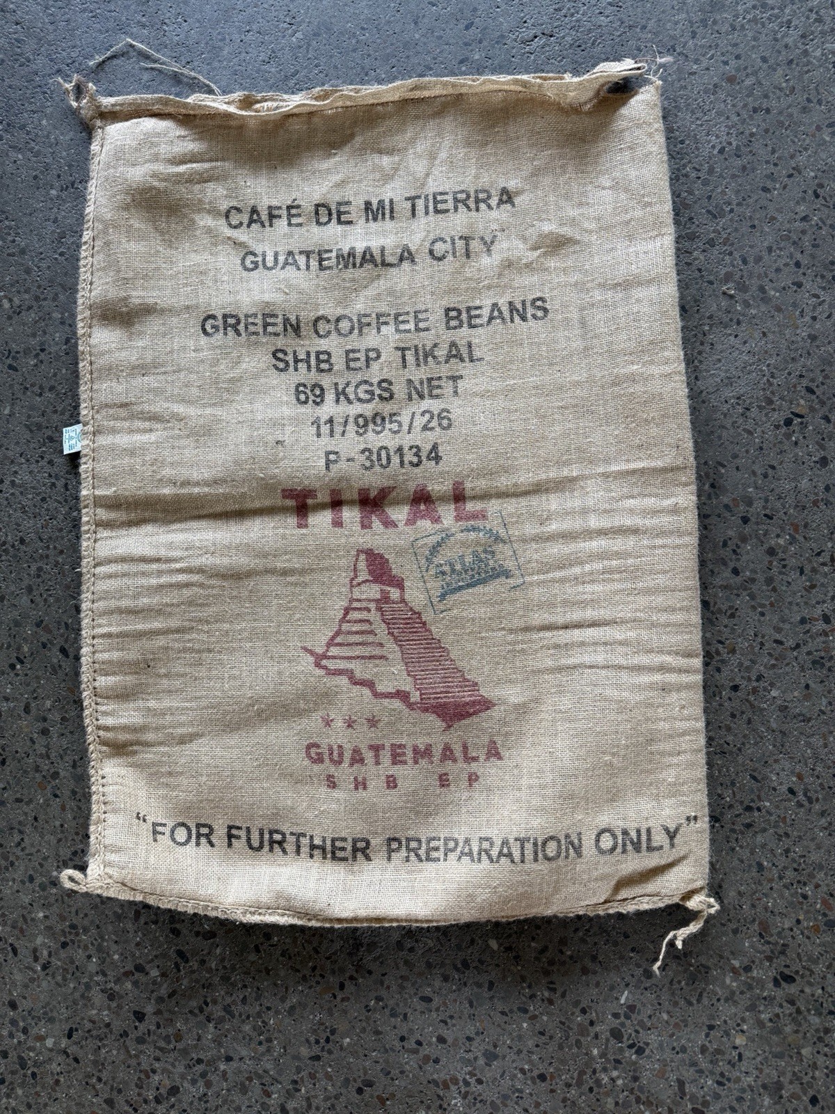 Assorted Burlap Jute Coffee Bean Bags Sacks-Lot Of (3) *See Pics/Description